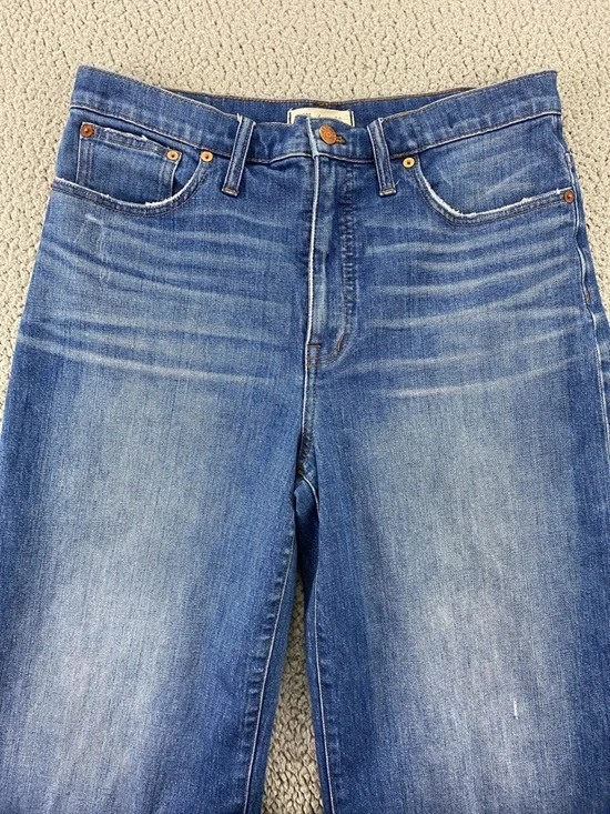 Madewell Wide-Leg Crop High Rise Comfort Stretch Jeans Denim | Size: 31 - Picture 4 of 16